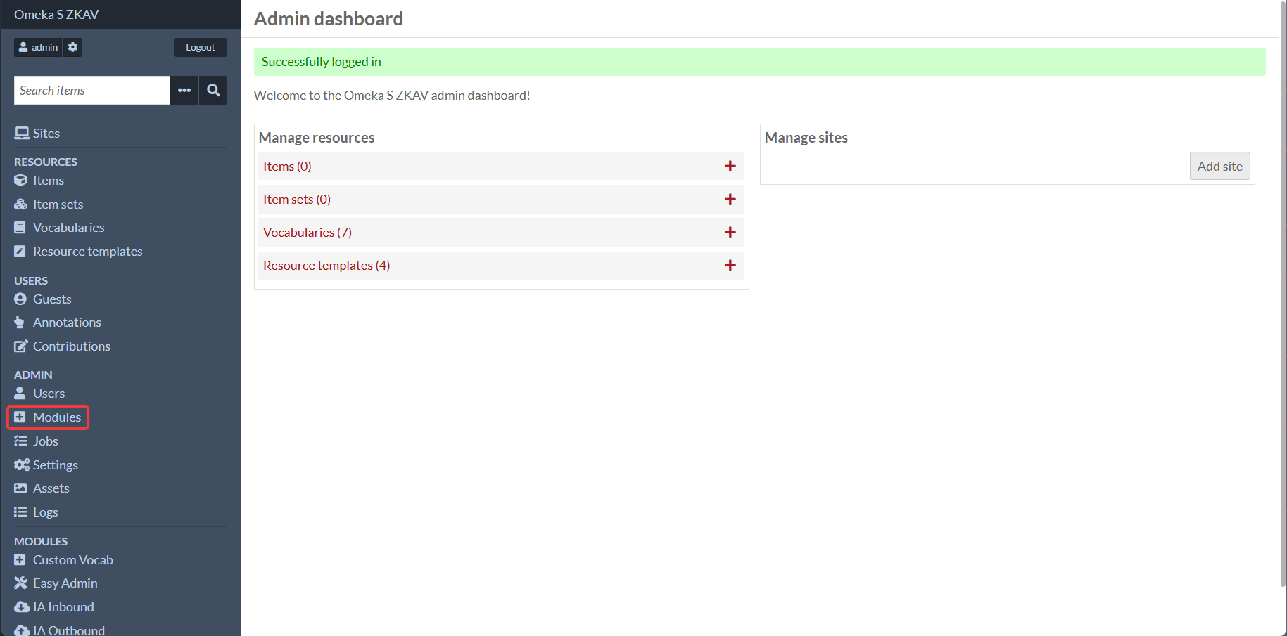 Modules Page