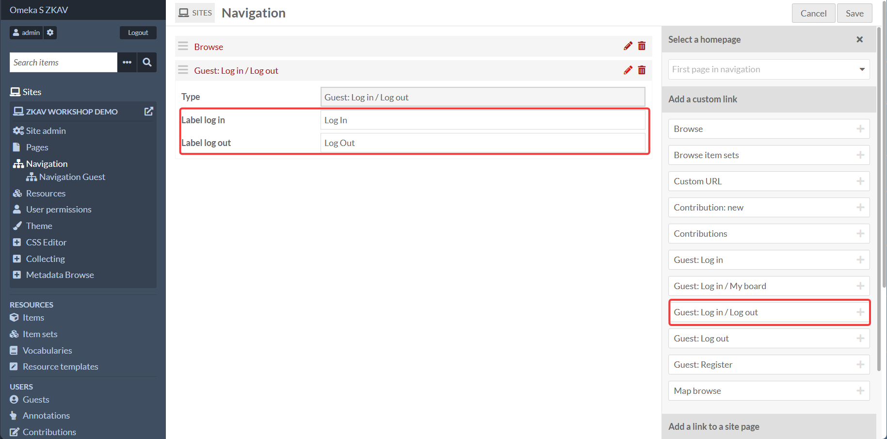 Navigation Page
