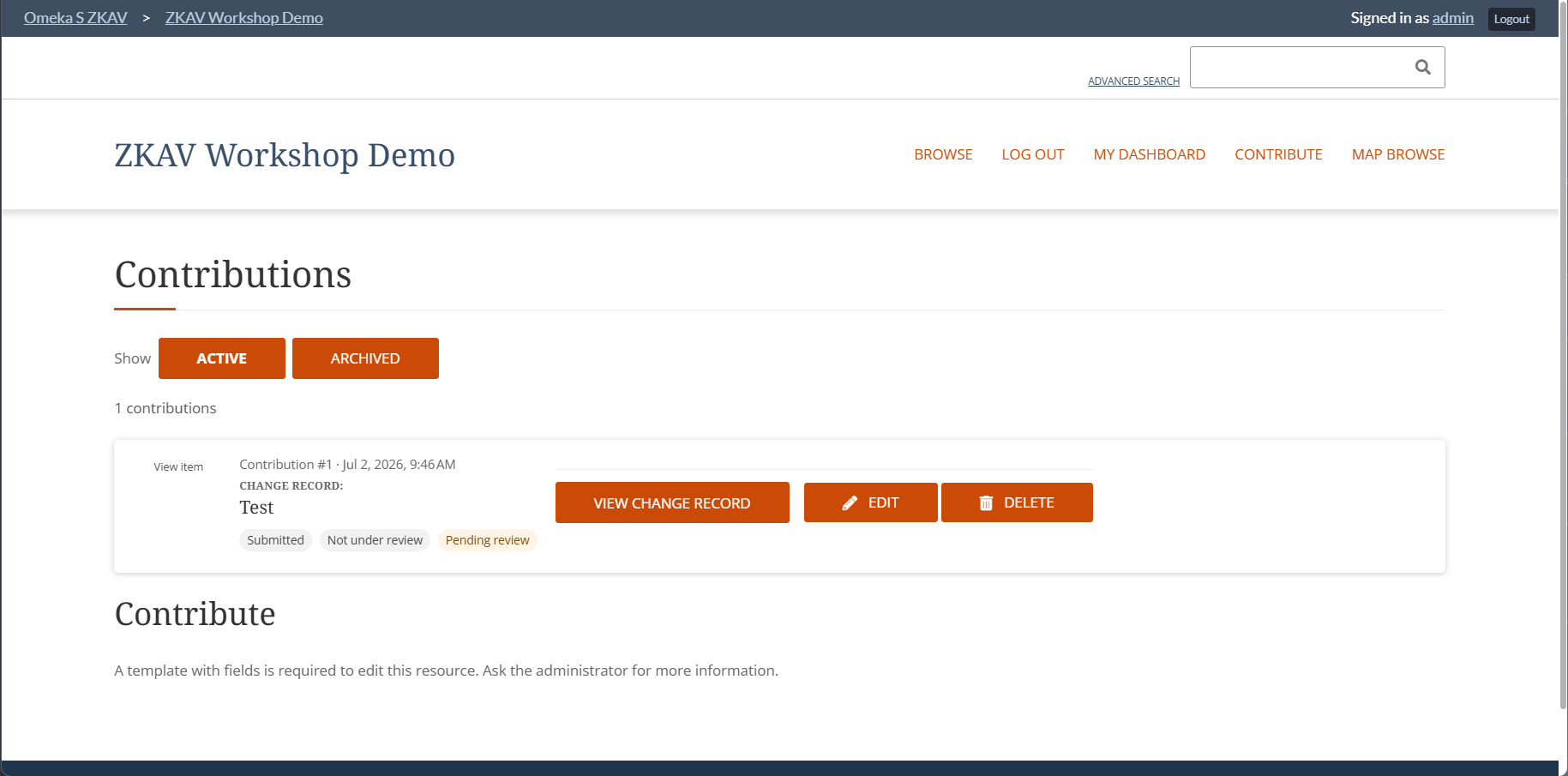 Contributions Page
